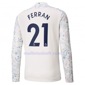 Maillot de Foot Manchester City Ferran Torres 21 Troisième 2020-21 Manches Longues